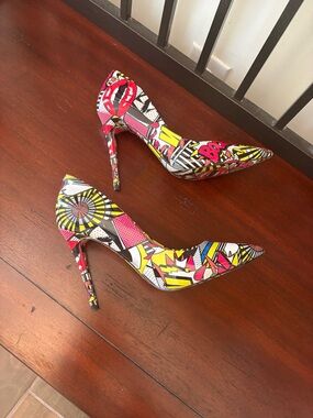 Aldo Pop-Art Pointed Toe Stiletto Heels in Pink, Yellow & Black